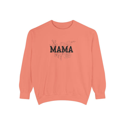 MAMA Floral Distressed Sweatshirt — Cozy Mother's Day Mom Crewneck