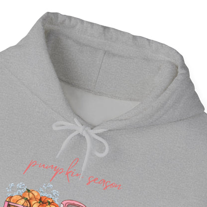 Pumpkin Season Hoodie with Vintage Truck Design | Fall Sweatshirt