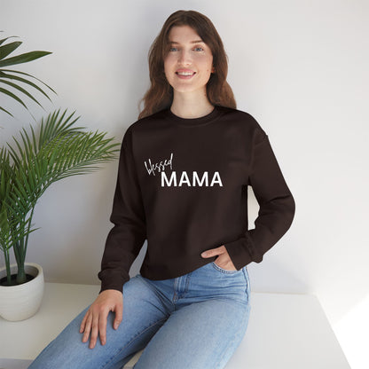 Embroidered Blessed Mama Crewneck Sweatshirt