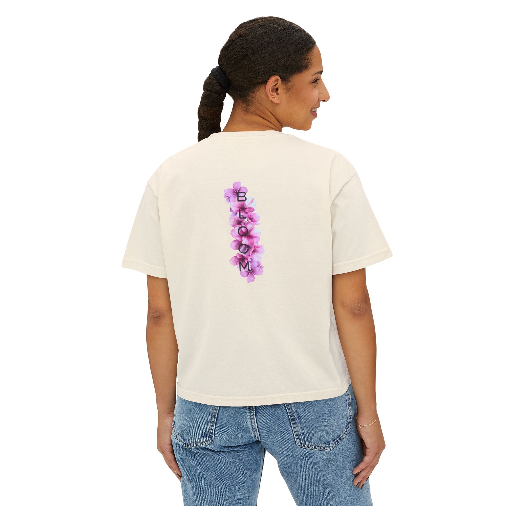 Mama Bloom Boxy Tee – Floral "Bloom" Graphic Crop Top
