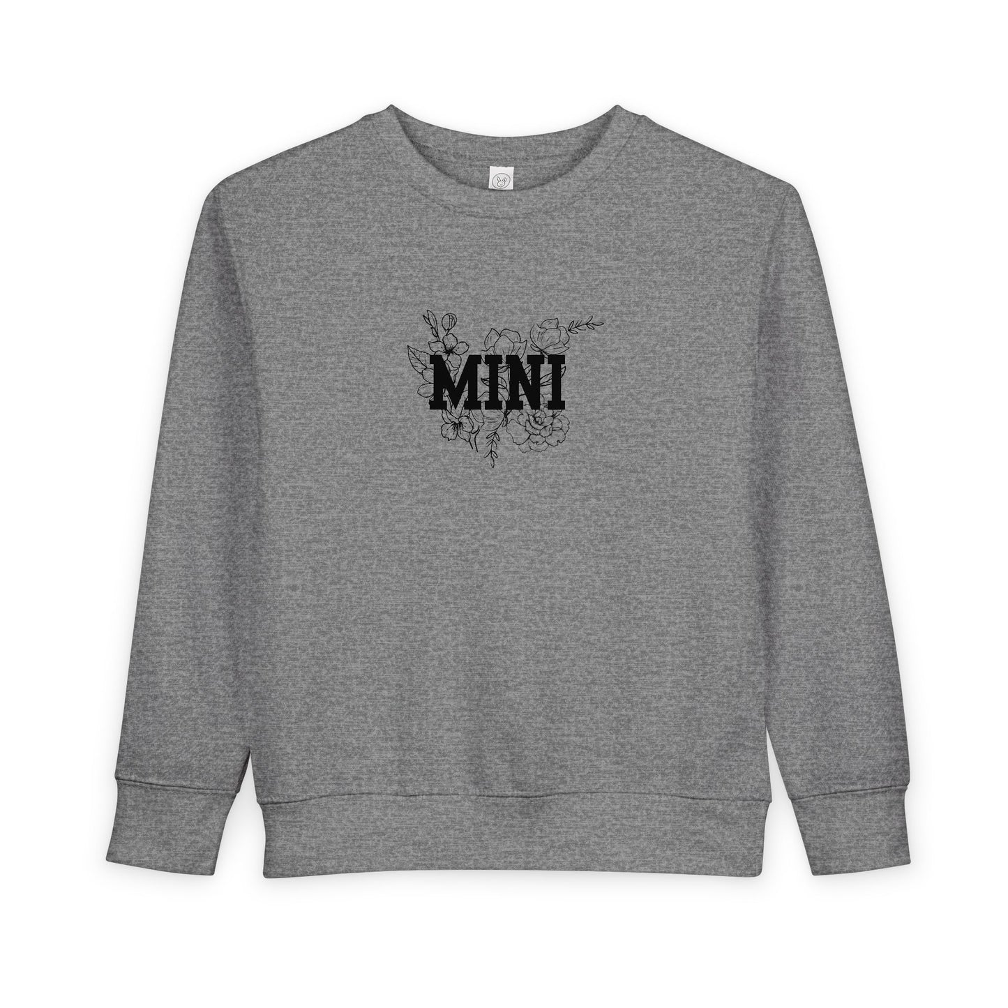Mini Floral Toddler Sweatshirt — Cute 'MINI' Graphic Pullover for Kids