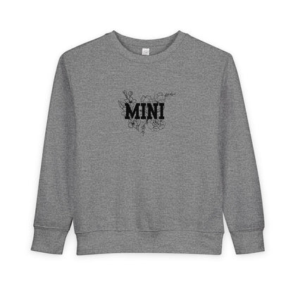 Mini Floral Toddler Sweatshirt — Cute 'MINI' Graphic Pullover for Kids