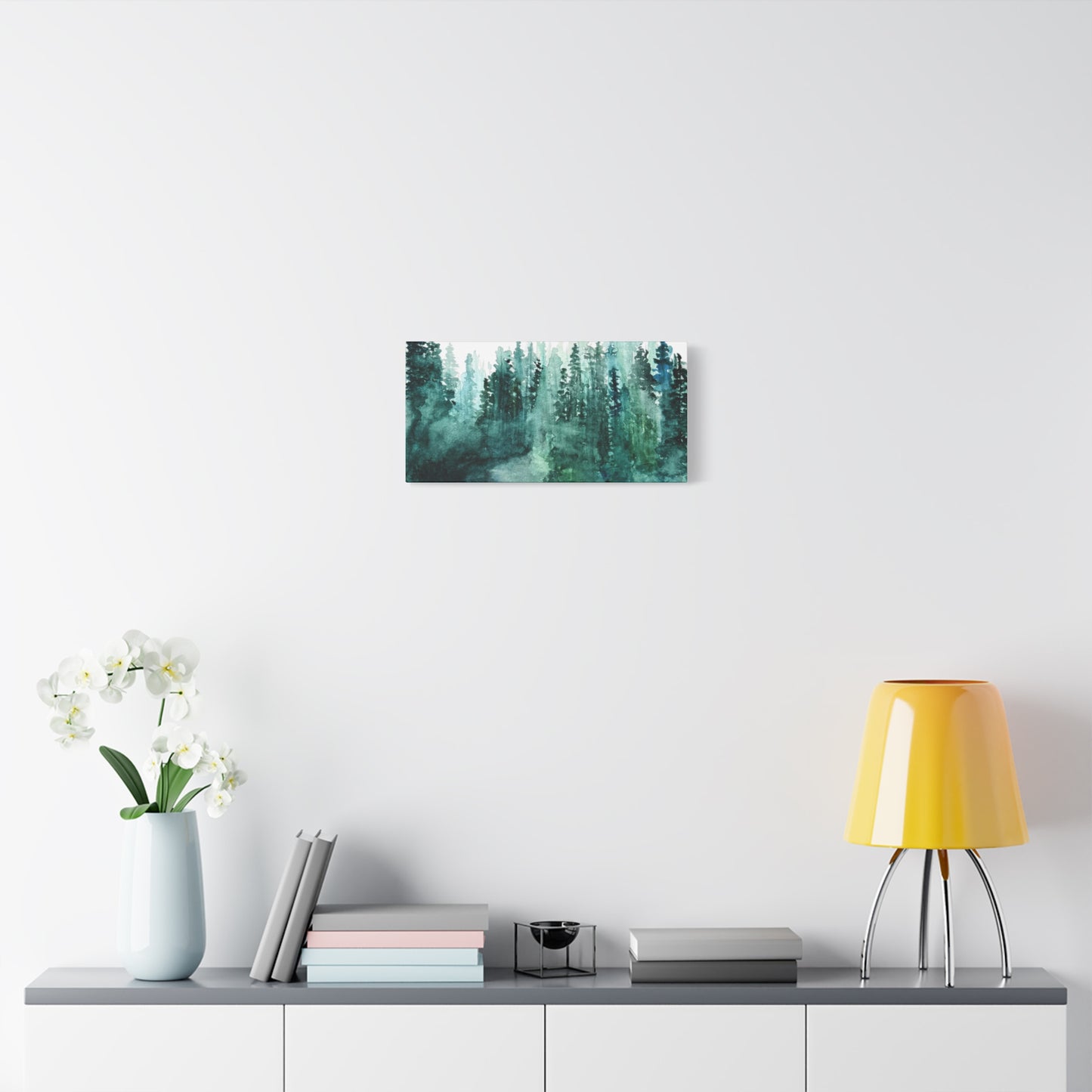 Watercolor Misty Forest Canvas Print