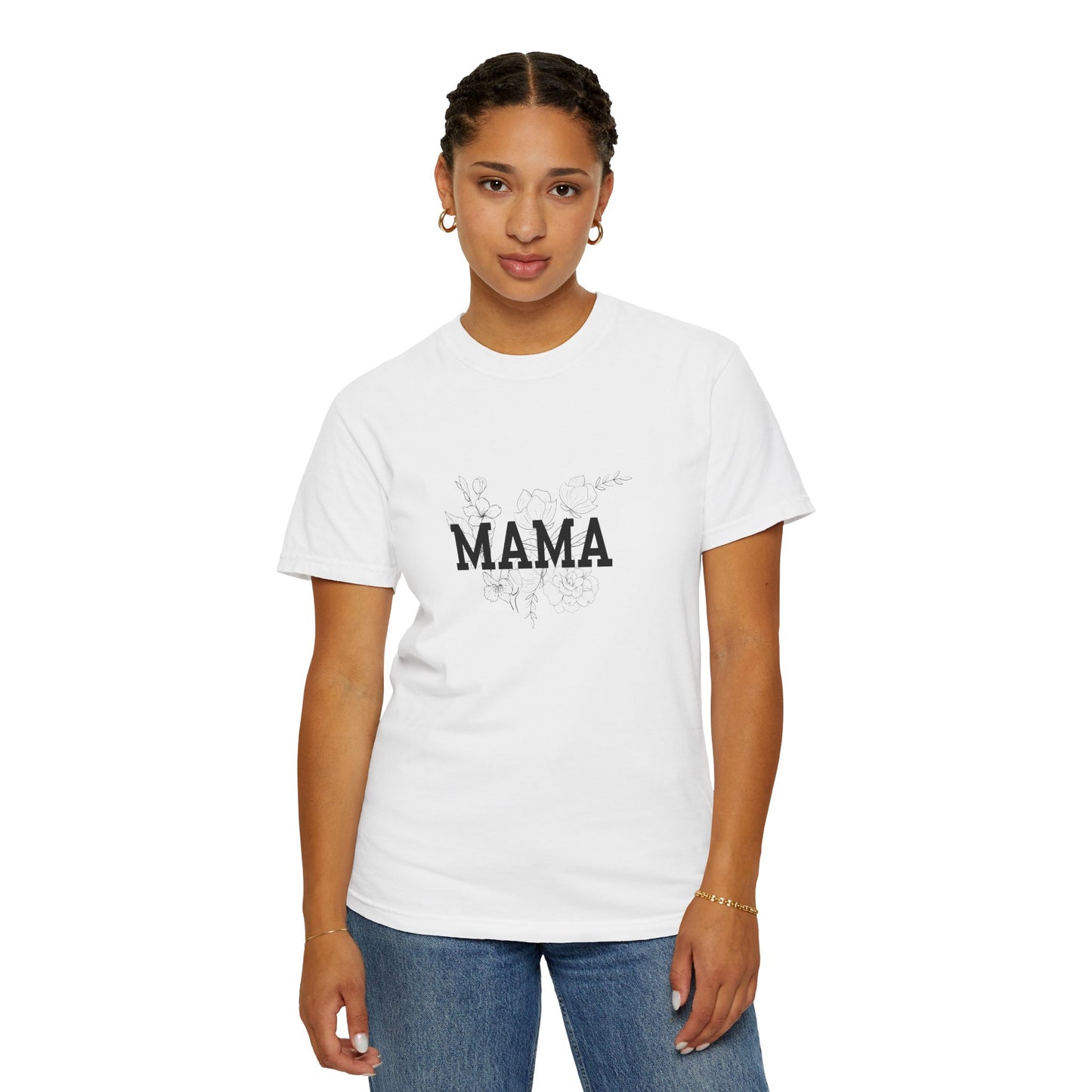 Mama Floral T‑Shirt — Distressed Script Mom Tee for Mother's Day