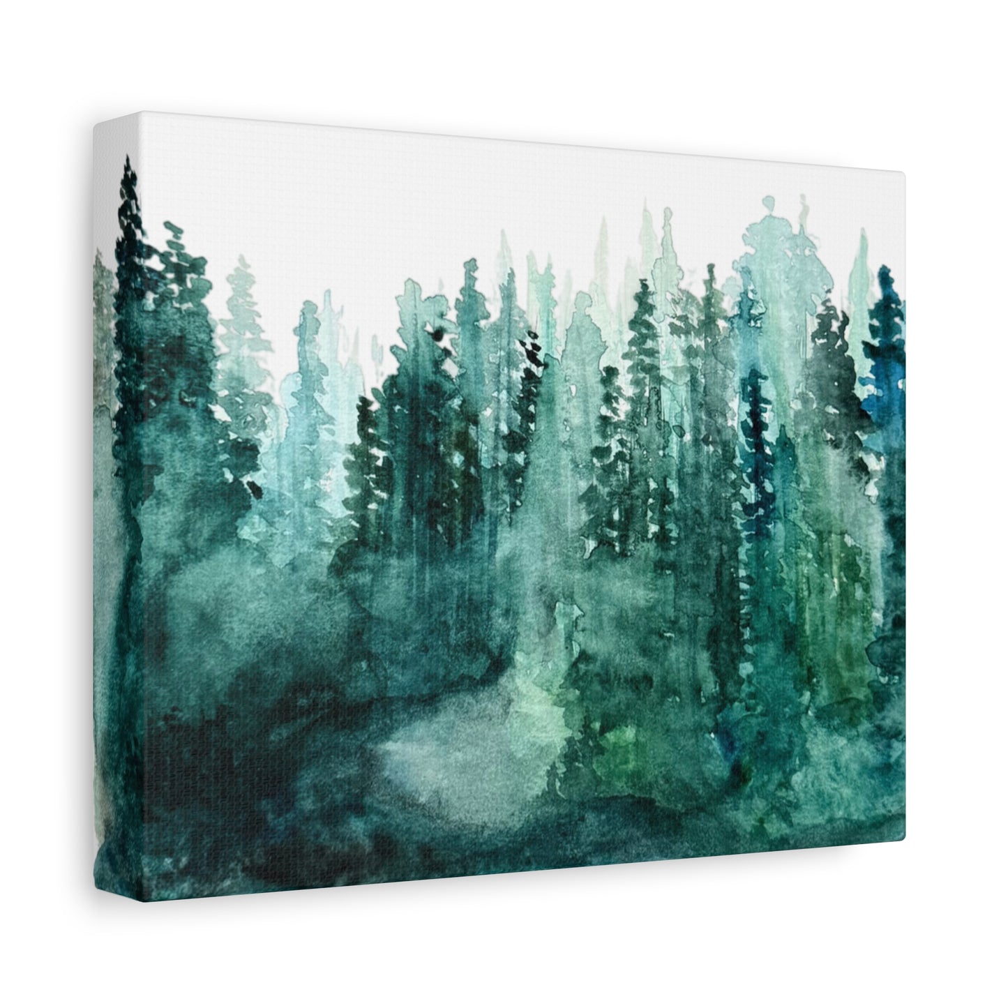 Watercolor Misty Forest Canvas Print