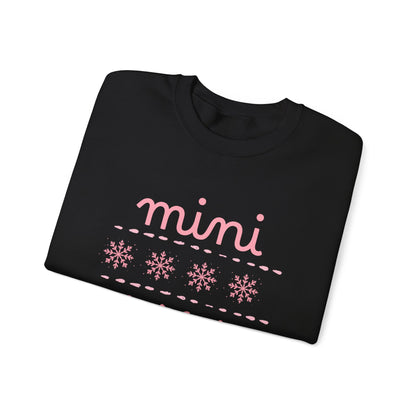 Mini Christmas Crewneck Sweatshirt Adult Sizes— Pink Holiday Mama Graphic