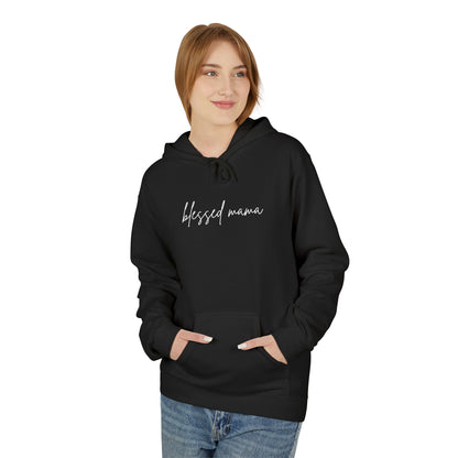 Blessed Mama Hoodie — Minimal Script Mom Sweatshirt, Cozy Mother’s Day Gift
