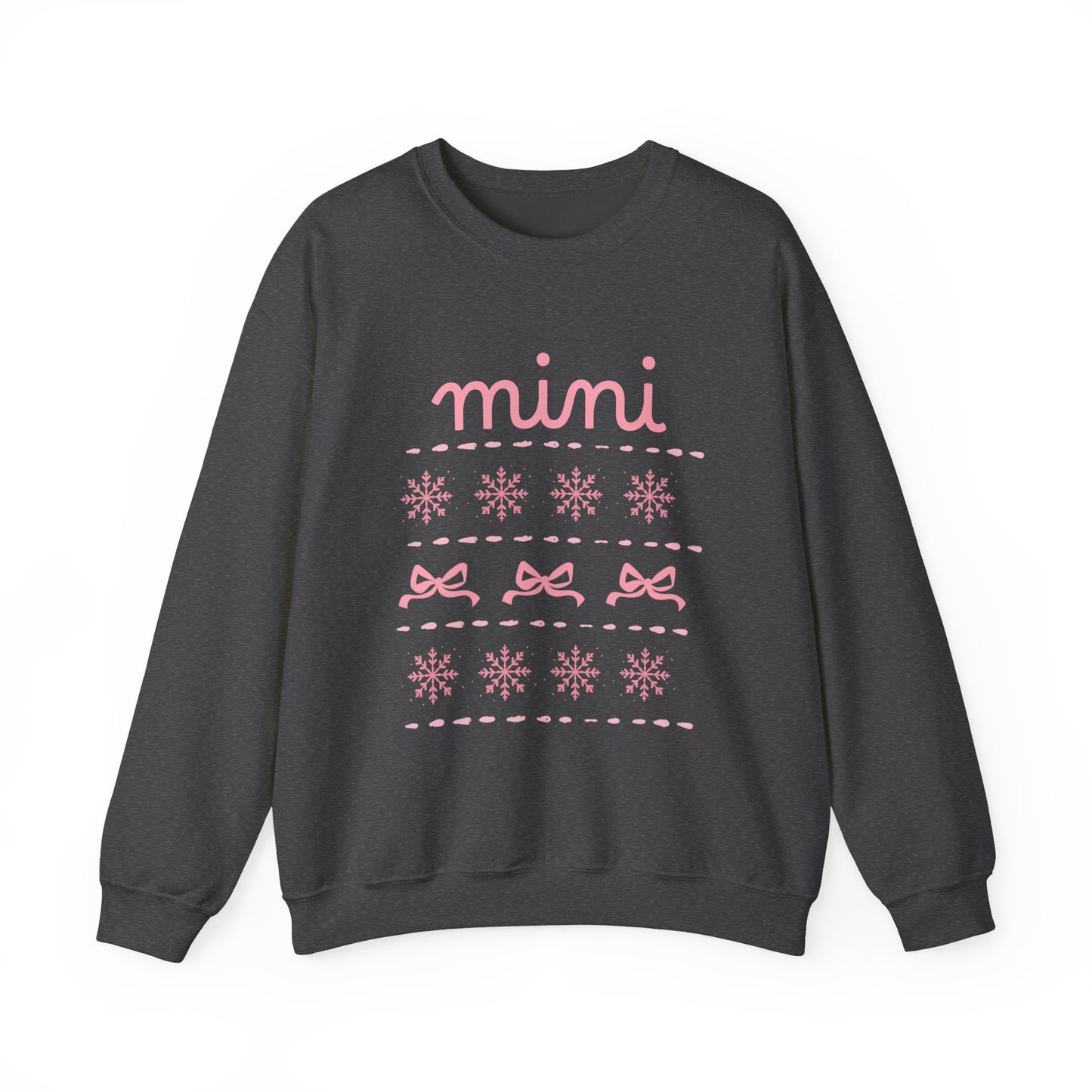 Mini Christmas Crewneck Sweatshirt Adult Sizes— Pink Holiday Mama Graphic