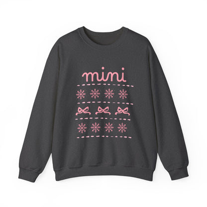 Mini Christmas Crewneck Sweatshirt Adult Sizes— Pink Holiday Mama Graphic