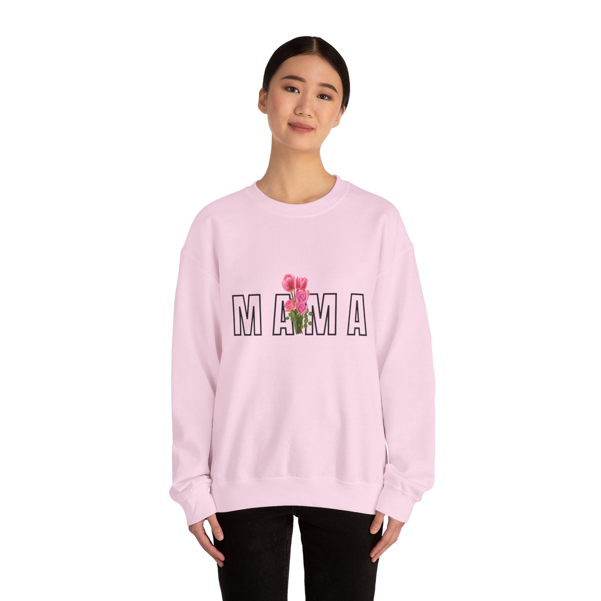 Amy Marie Mama Floral Crewneck Sweatshirt — Mom Gift for Mother's Day