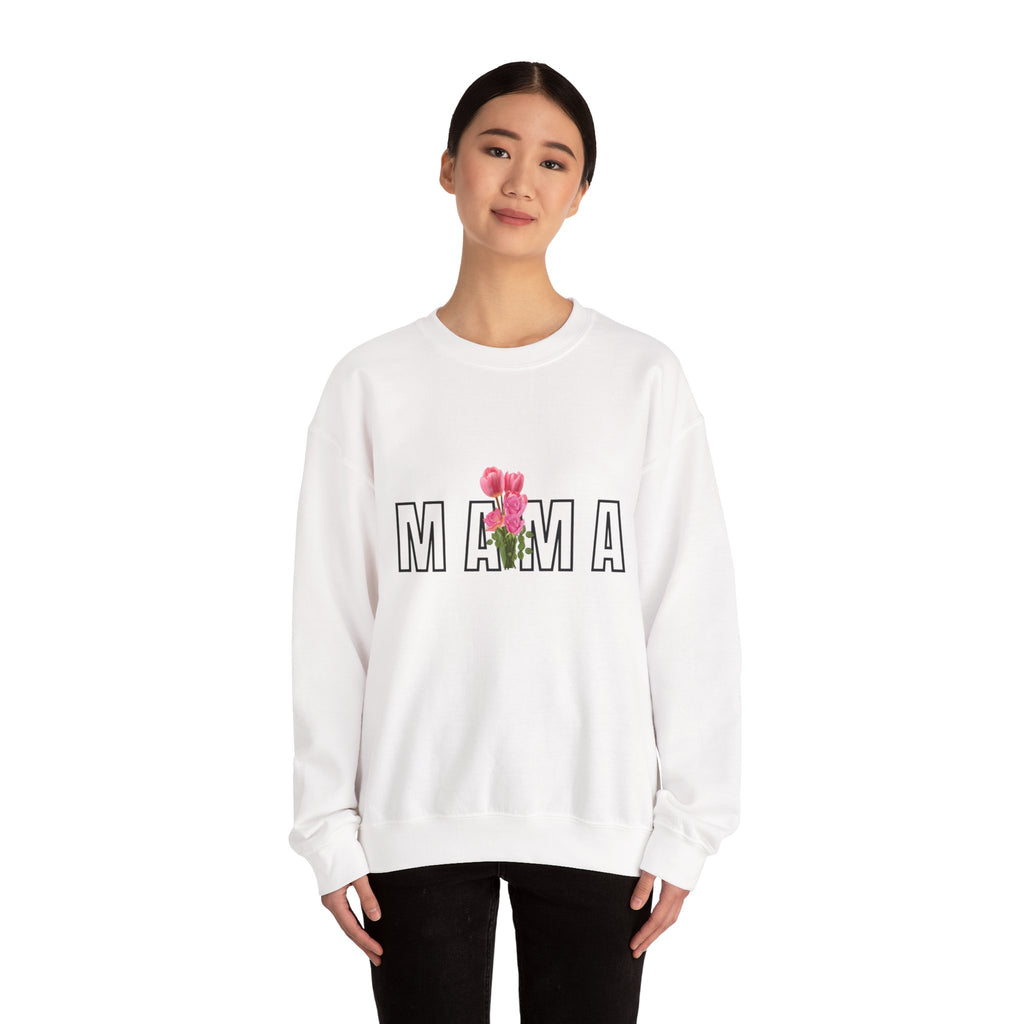 Amy Marie Mama Floral Crewneck Sweatshirt — Mom Gift for Mother's Day