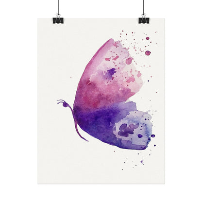 Watercolor Butterfly Poster — Textured Matte Art Print