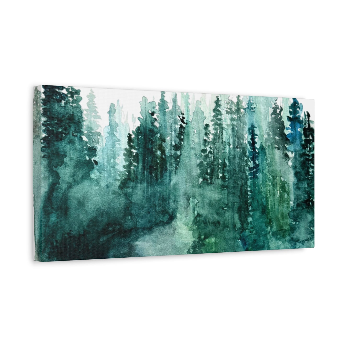 Watercolor Misty Forest Canvas Print