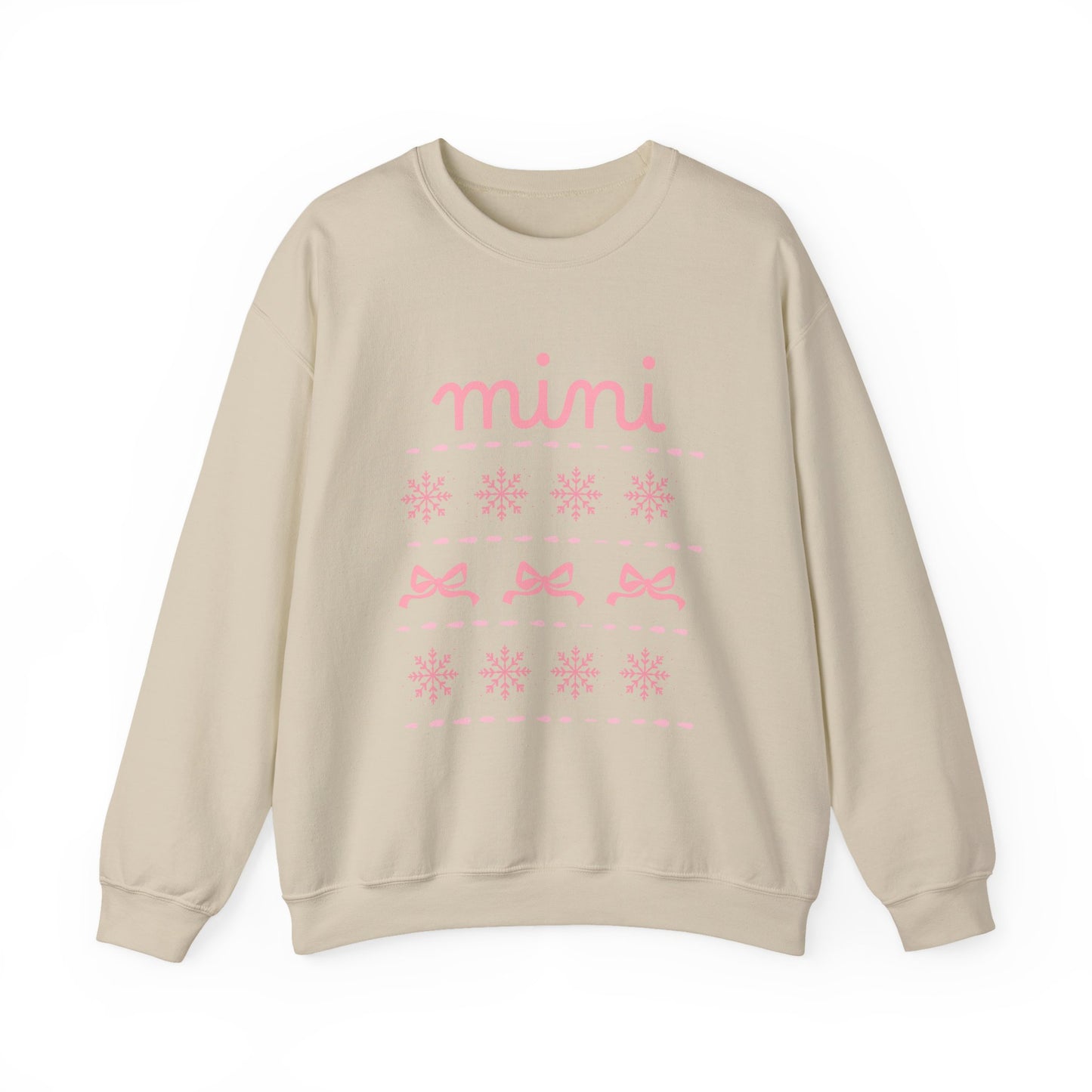 Mini Christmas Crewneck Sweatshirt Adult Sizes— Pink Holiday Mama Graphic