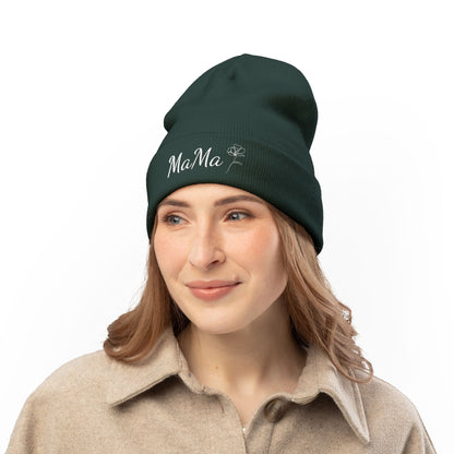 Mama Embroidered Knit Beanie