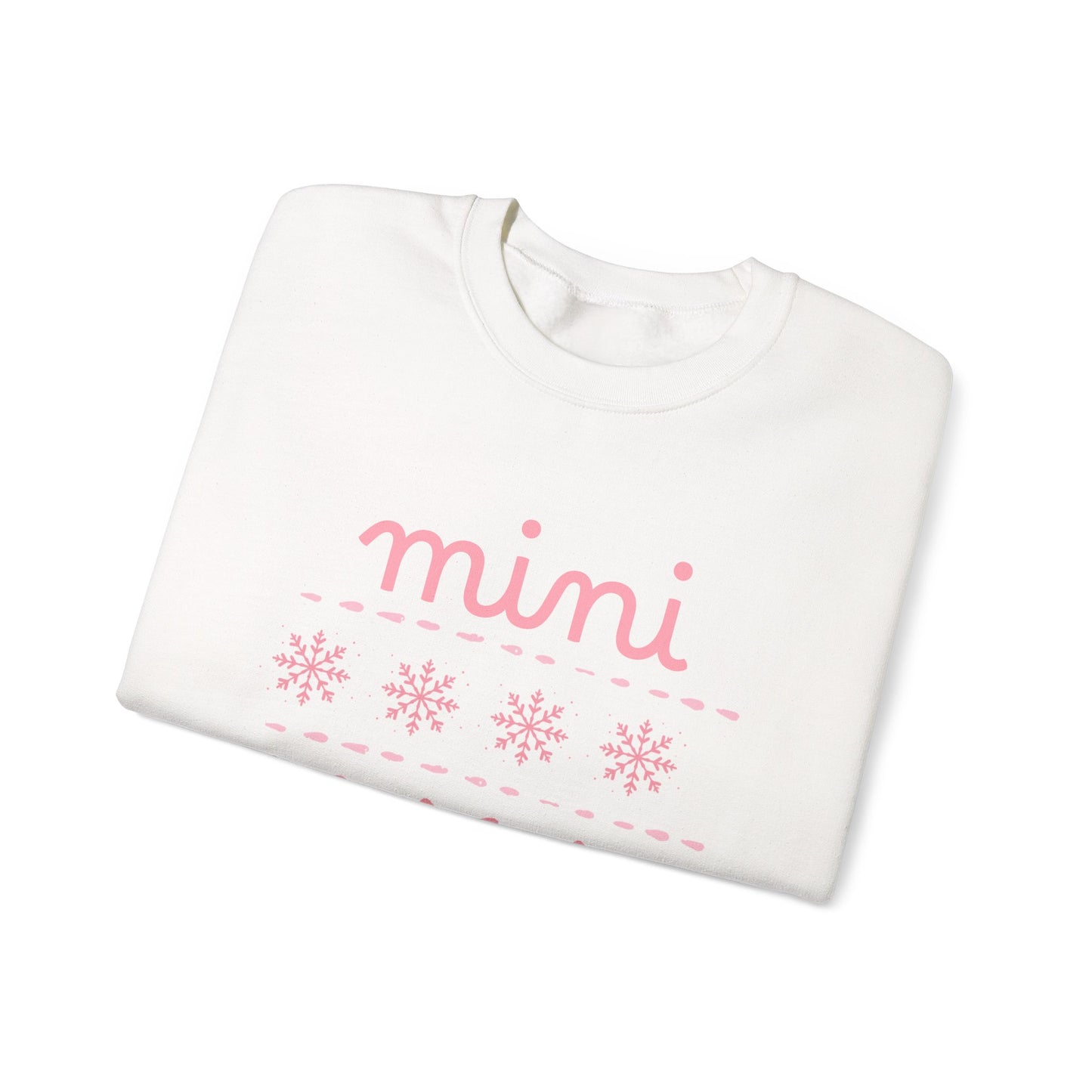 Mini Christmas Crewneck Sweatshirt Adult Sizes— Pink Holiday Mama Graphic