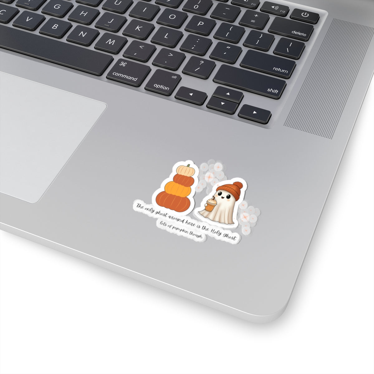 Pumpkins Spice Ghost Kiss Cut Sticker
