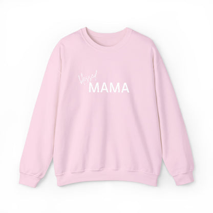 Embroidered Blessed Mama Crewneck Sweatshirt