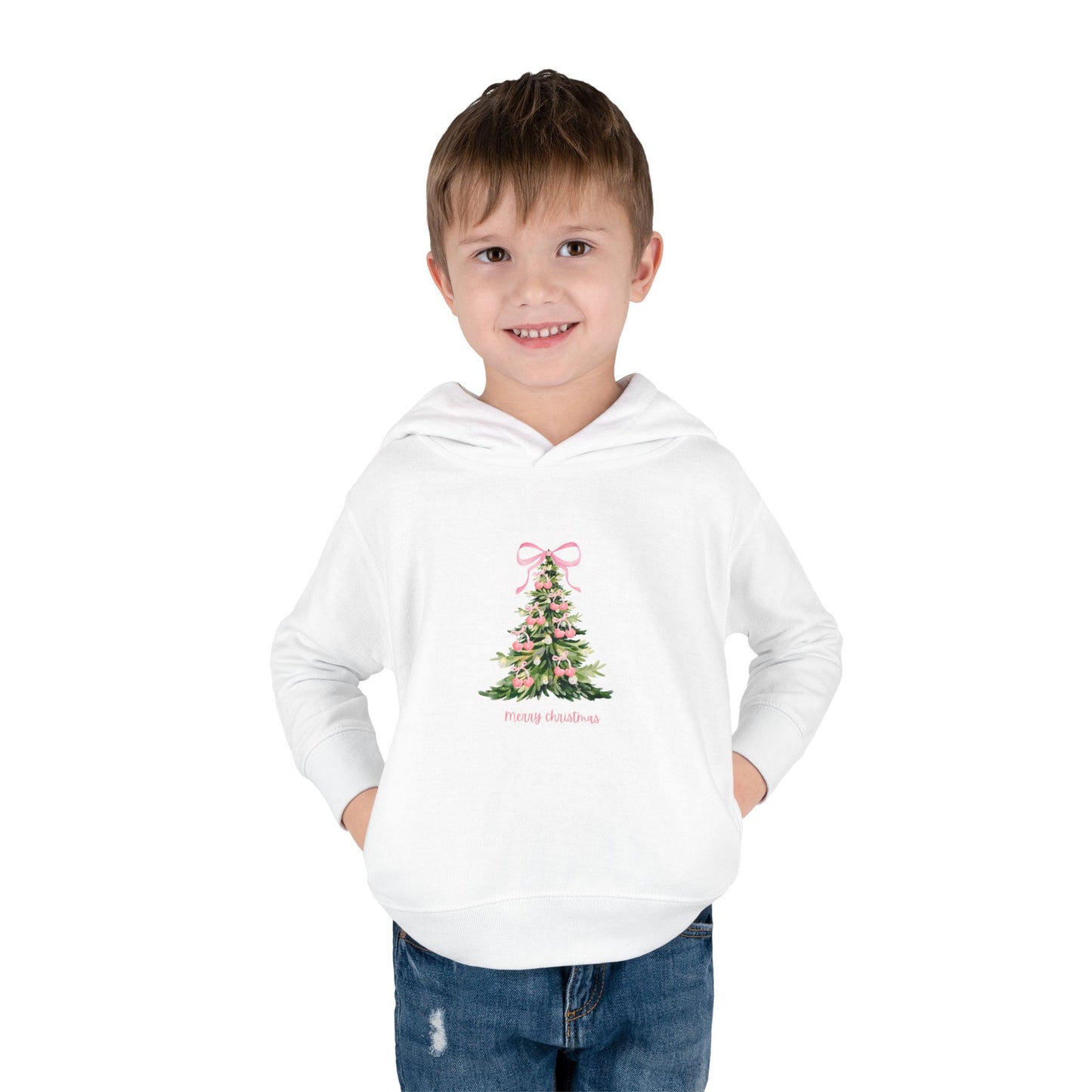 Christmas Tree Pink Cherries Toddler Hoodie