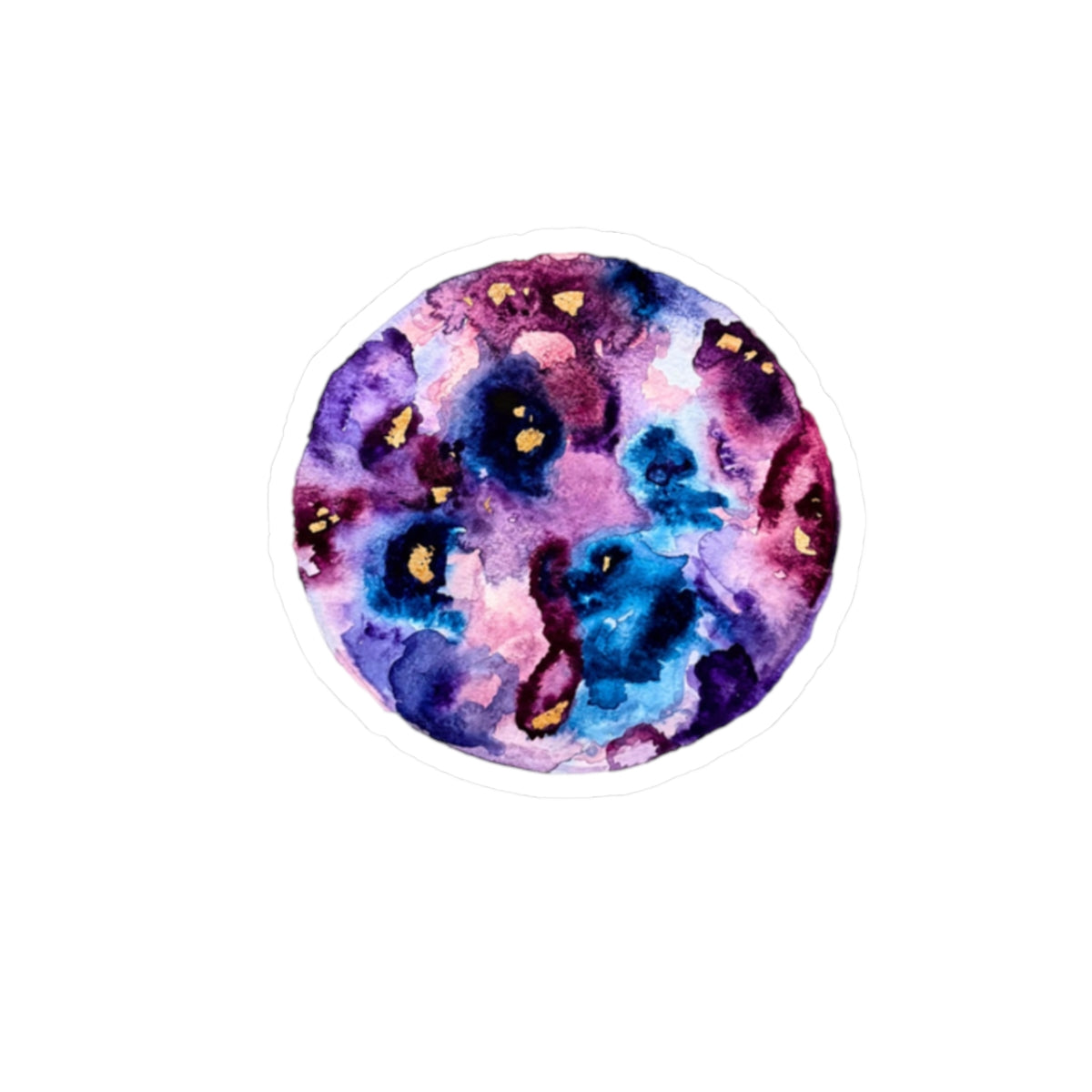 Watercolor Abstract Moon Kiss-Cut Stickers