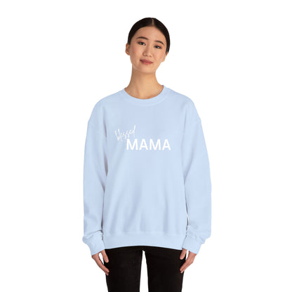 Embroidered Blessed Mama Crewneck Sweatshirt