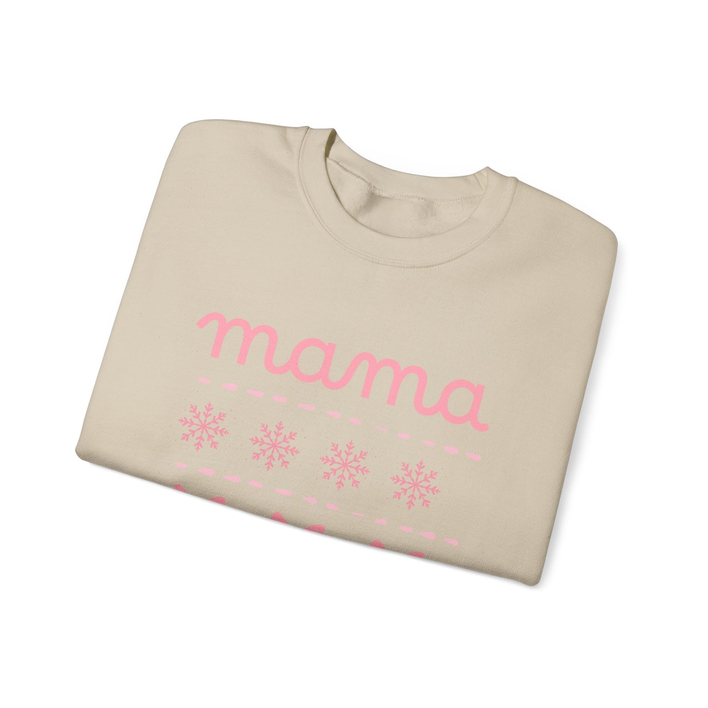 Mama Christmas Crewneck Sweatshirt — Pink Holiday Mama Graphic