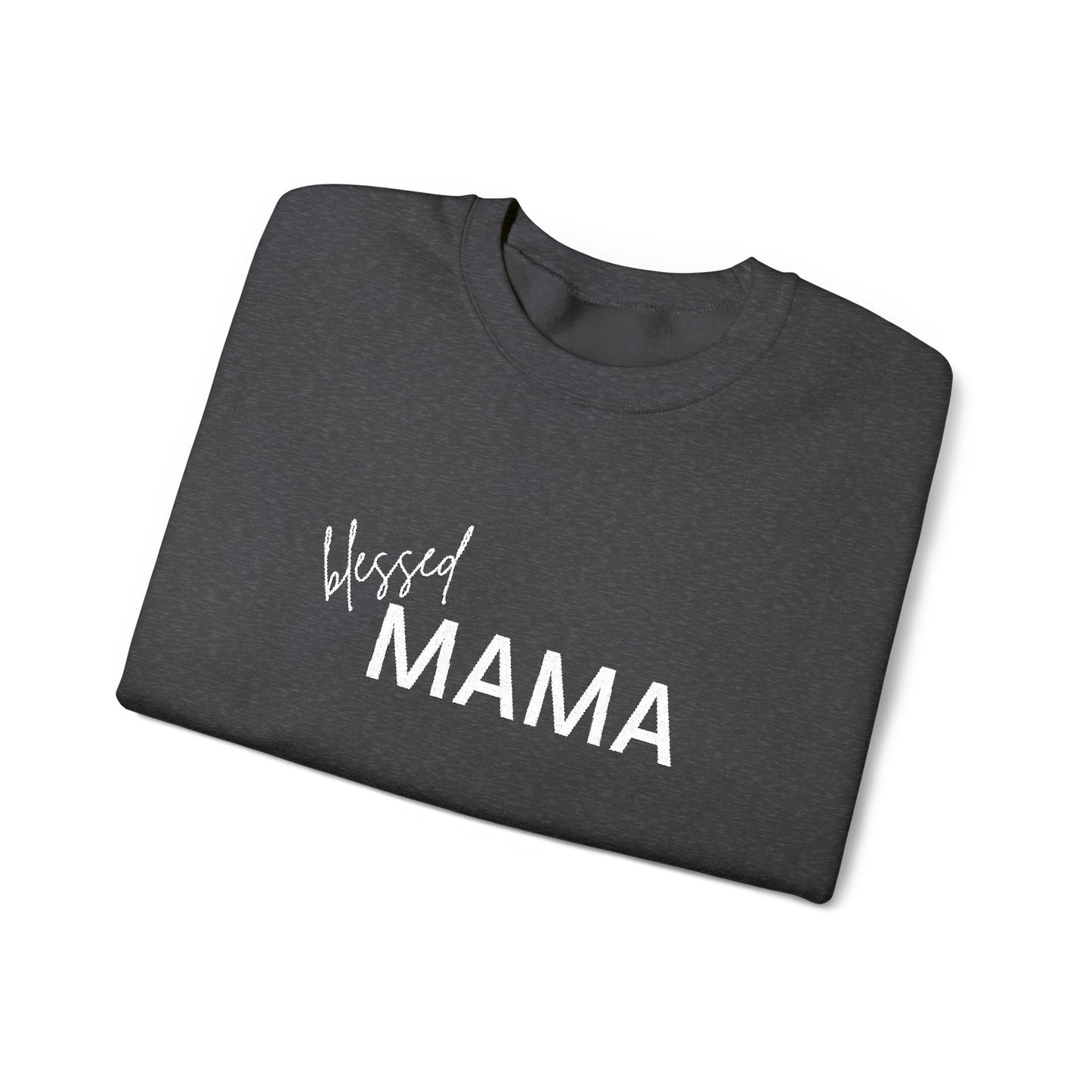 Embroidered Blessed Mama Crewneck Sweatshirt