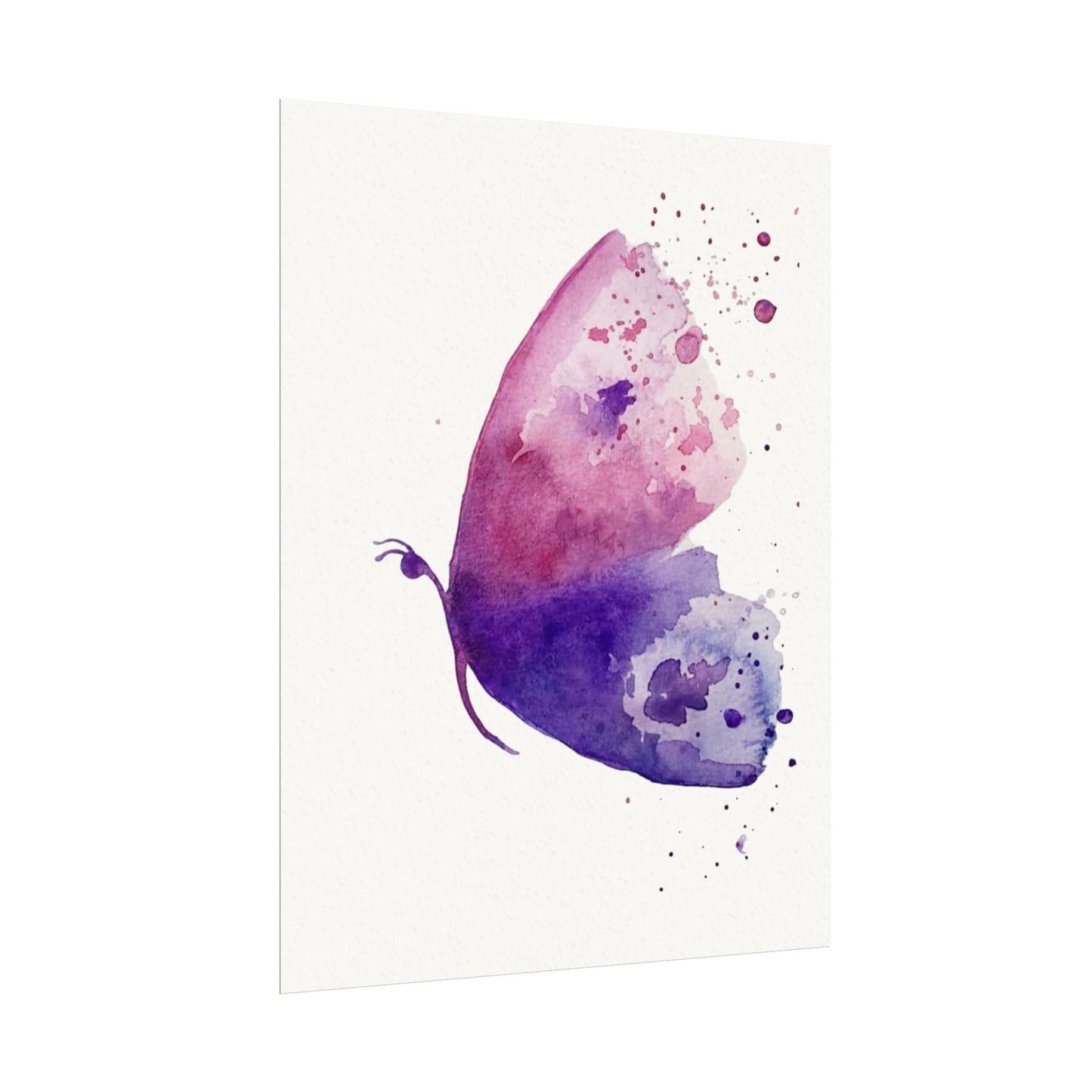 Watercolor Butterfly Poster — Textured Matte Art Print
