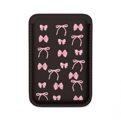 Vegan Wallet (MagSafe Compatible) — Pink Bow Girl Card Case