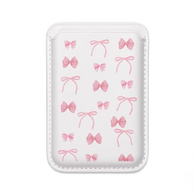 Vegan Wallet (MagSafe Compatible) — Pink Bow Girl Card Case